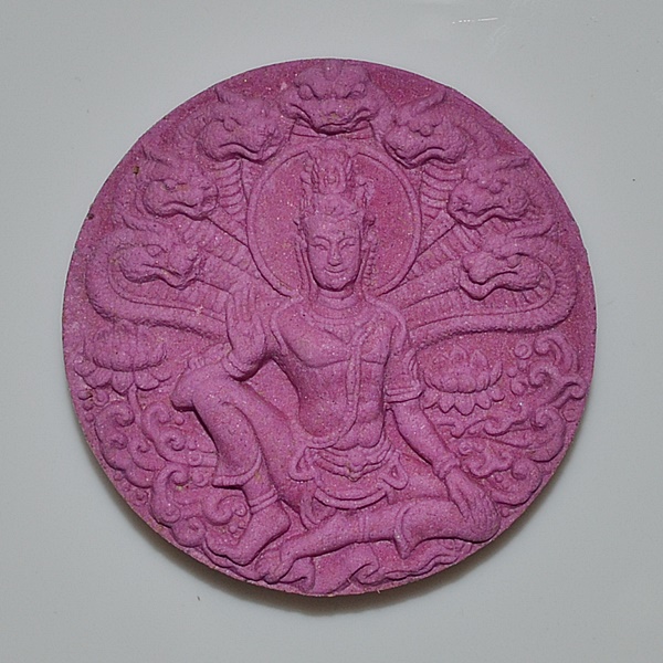 จตุคามรามเทพ รุ่นพุทธธรรมบันลือ เนื้อผงม่วงเกสรดอกไม้108ชนิด