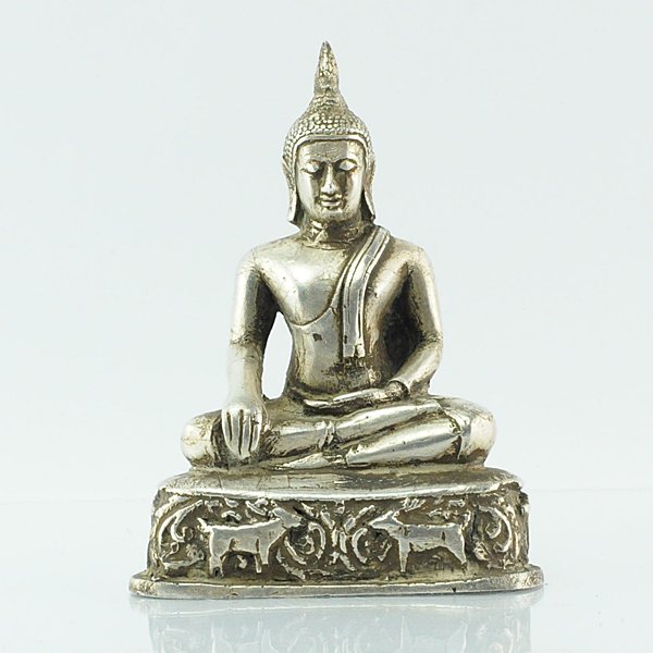 พระบูชาเนื้อว่านบุเงิน ฐาน 3.5 x 5 นิ้ว สูง